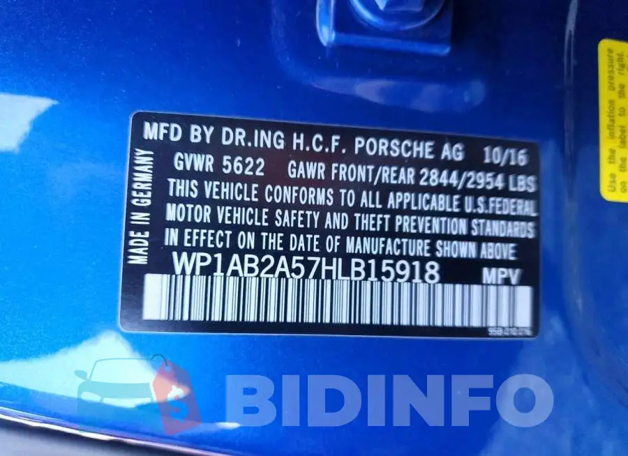 WP1AB2A57HLB15918 Photo# 14