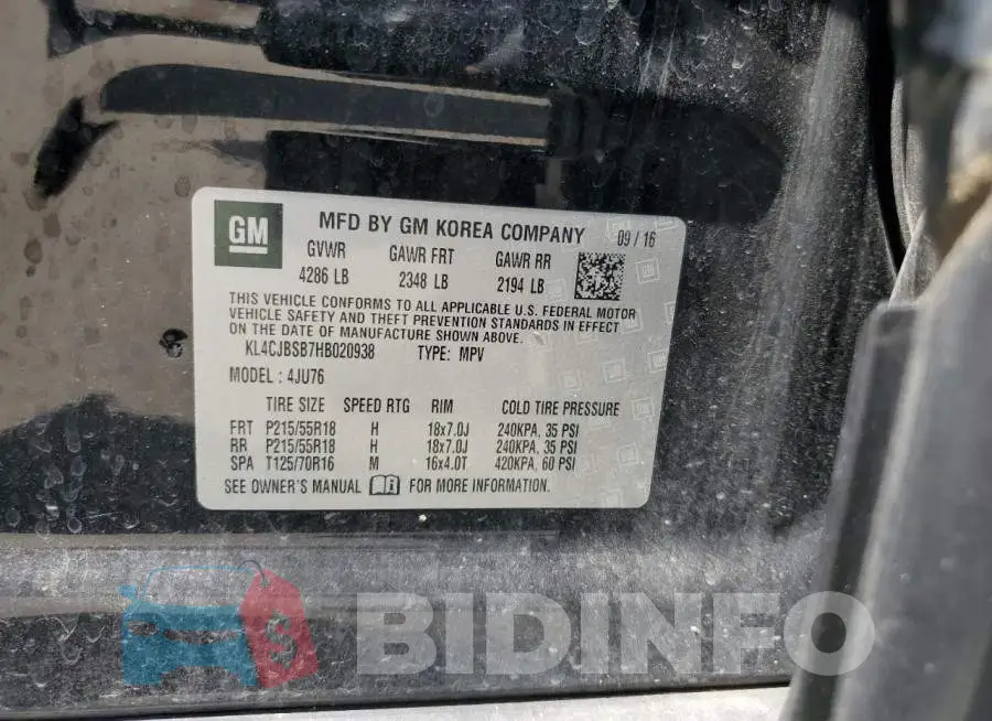 KL4CJBSB7HB020938 Photo# 13