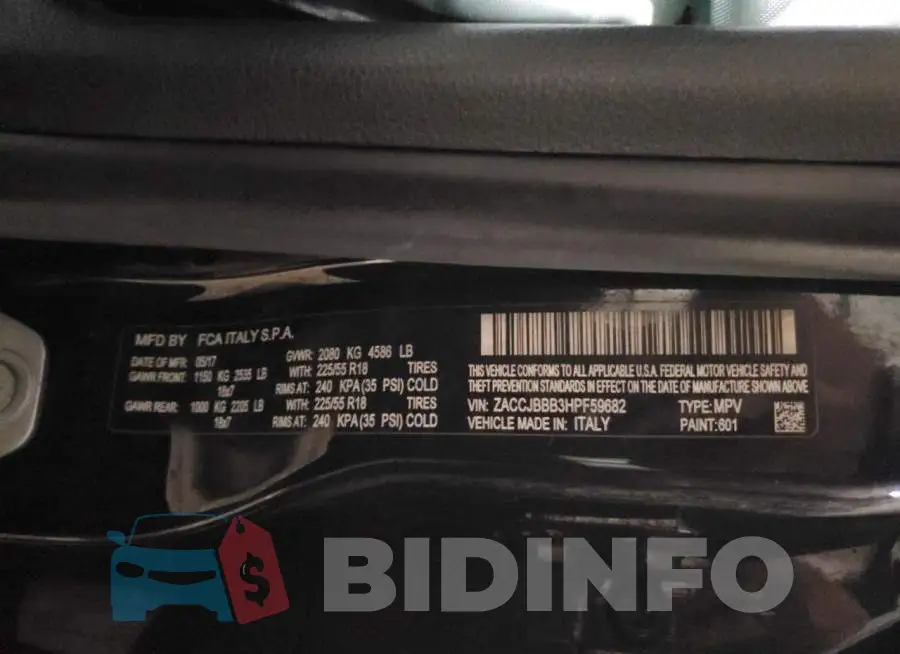 ZACCJBBB3HPF59682 Photo# 12