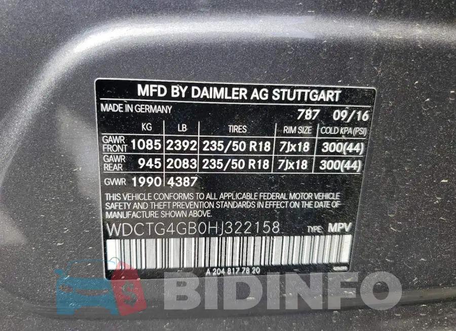 WDCTG4GB0HJ322158 Photo# 12