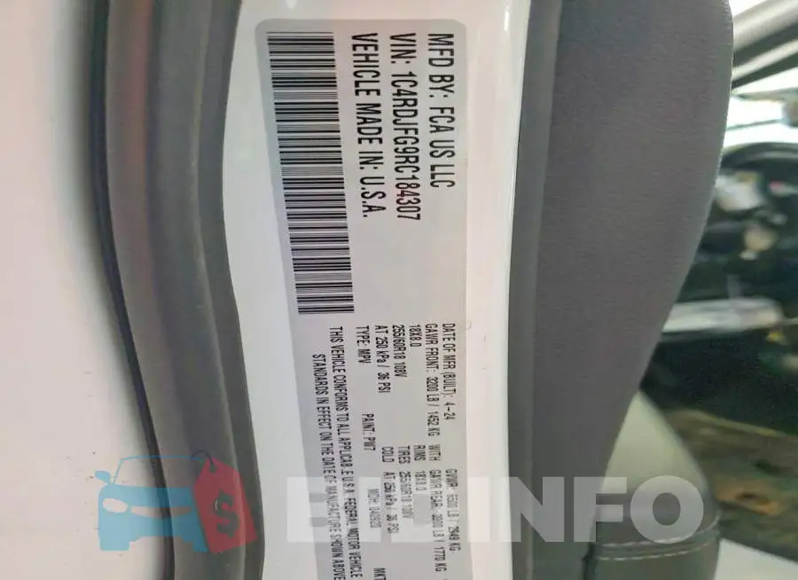 1C4RDJFG9RC184307 Photo# 12