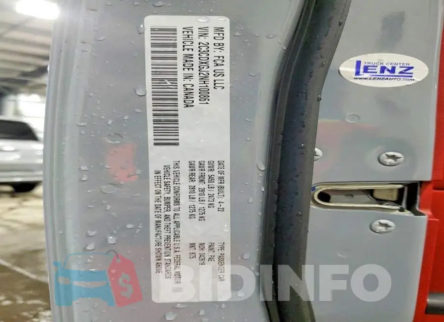 2C3CDXGJ2NH100861 Photo# 13