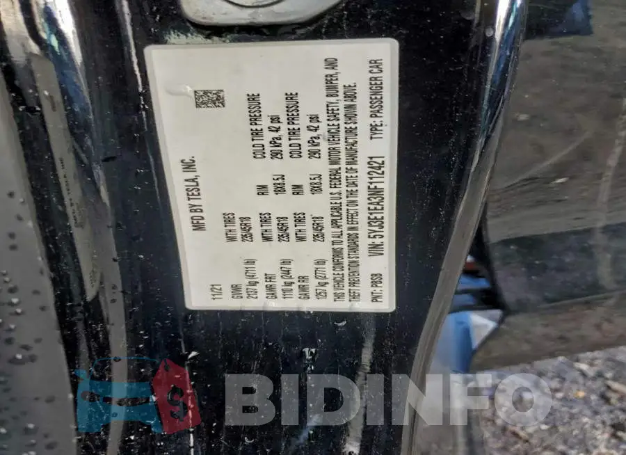 5YJ3E1EA3NF112421 Photo# 12