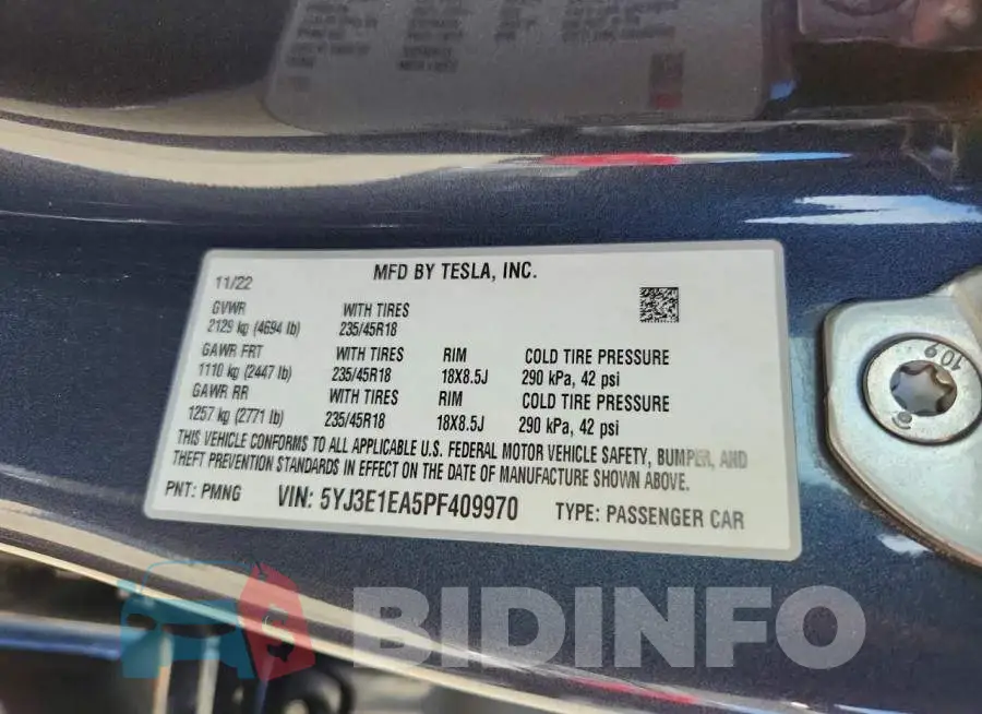 5YJ3E1EA5PF409970 Photo# 12