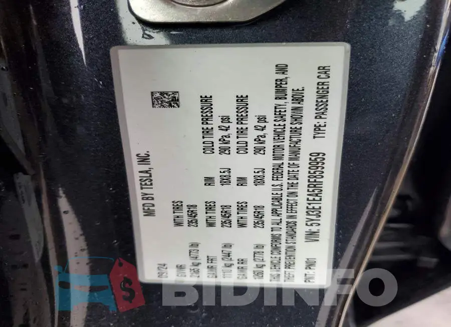 5YJ3E1EA5RF859959 Photo# 12