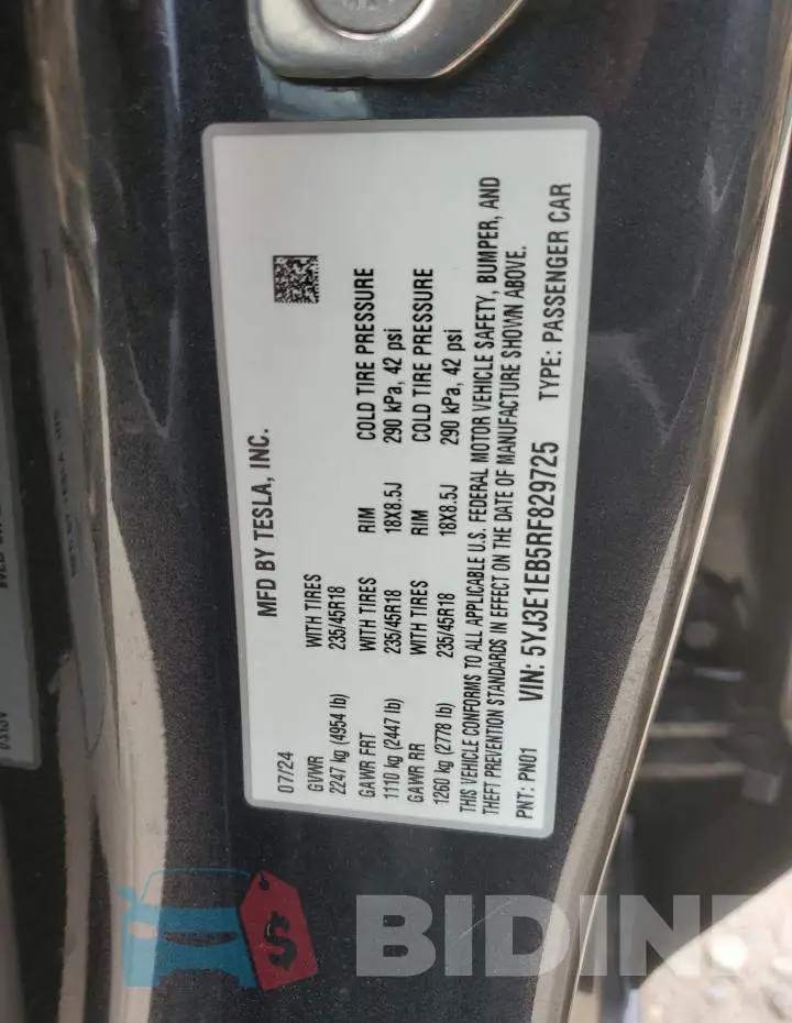 5YJ3E1EB5RF829725 Photo# 12