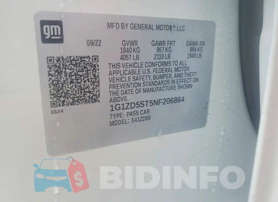 1G1ZD5ST5NF206864 Photo# 12