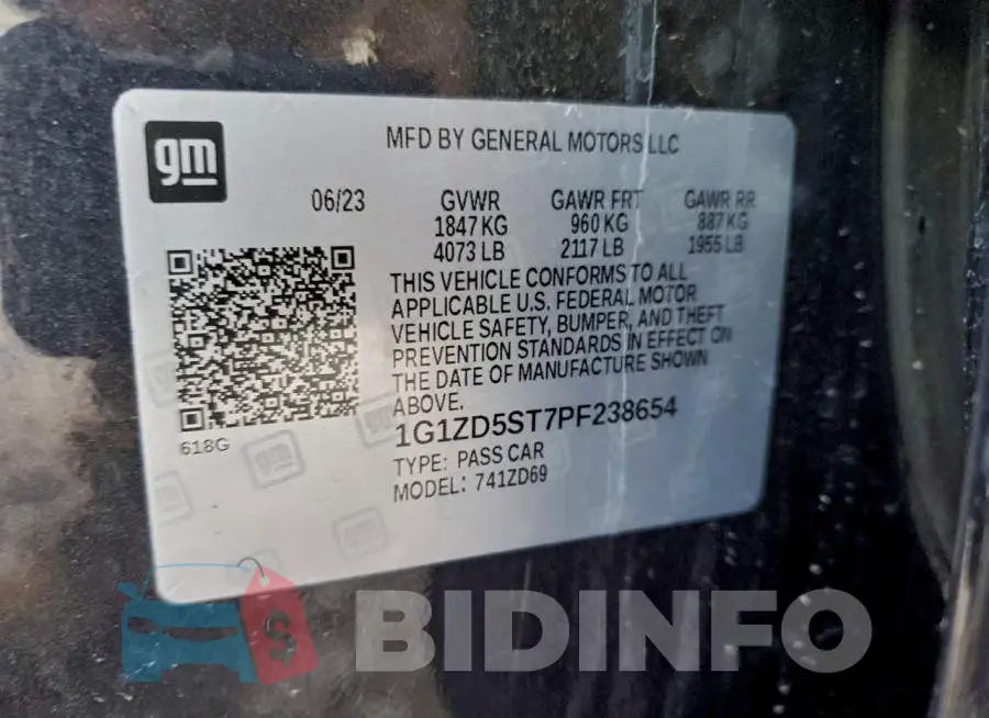 1G1ZD5ST7PF238654 Photo# 12