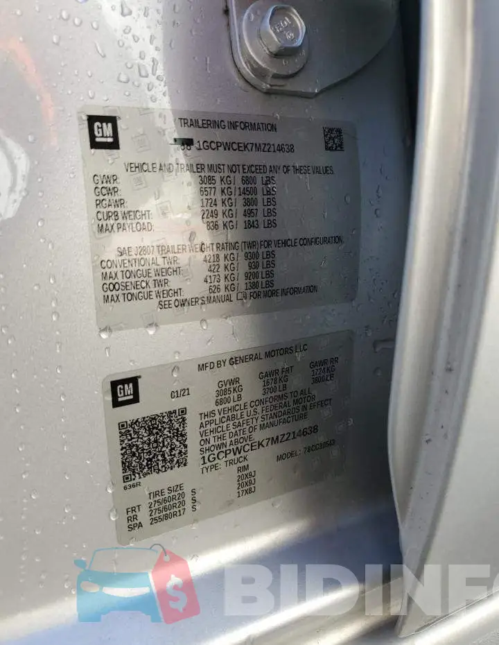 1GCPWCEK7MZ214638 Photo# 12