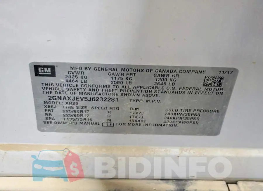 2GNAXJEV5J6232281 Photo# 13