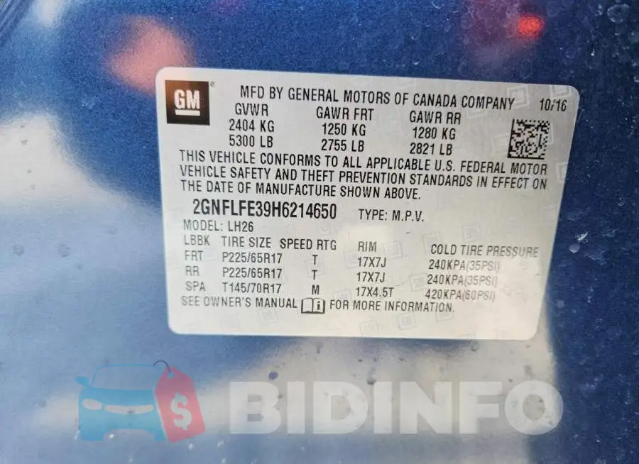 2GNFLFE39H6214650 Photo# 12