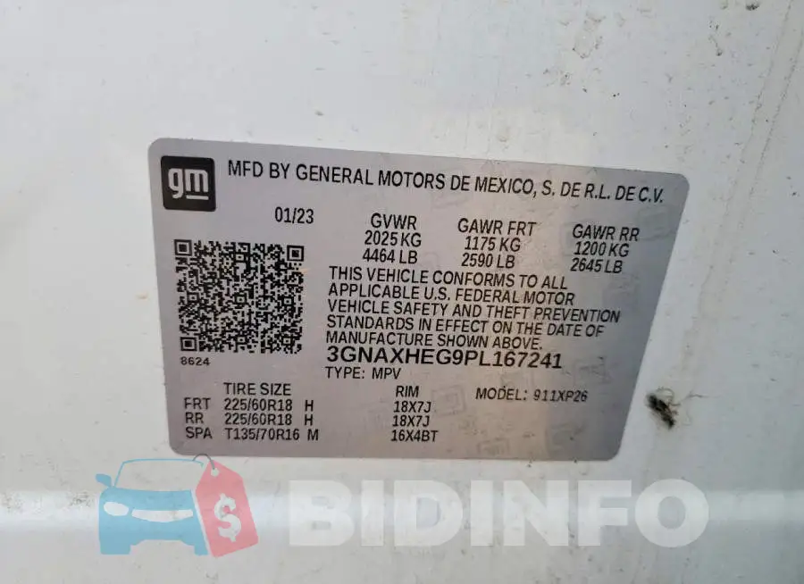 3GNAXHEG9PL167241 Photo# 13