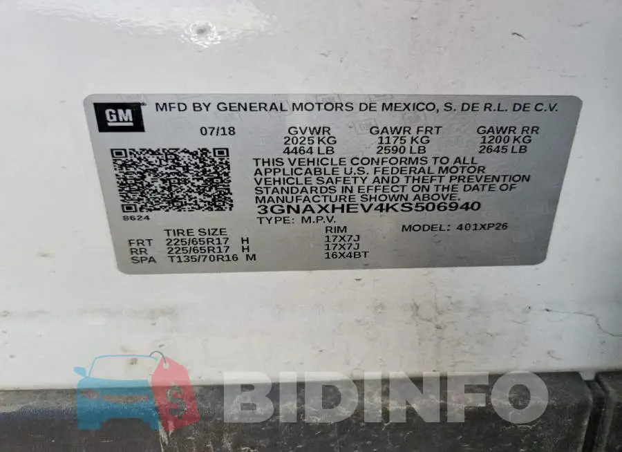 3GNAXHEV4KS506940 Photo# 12