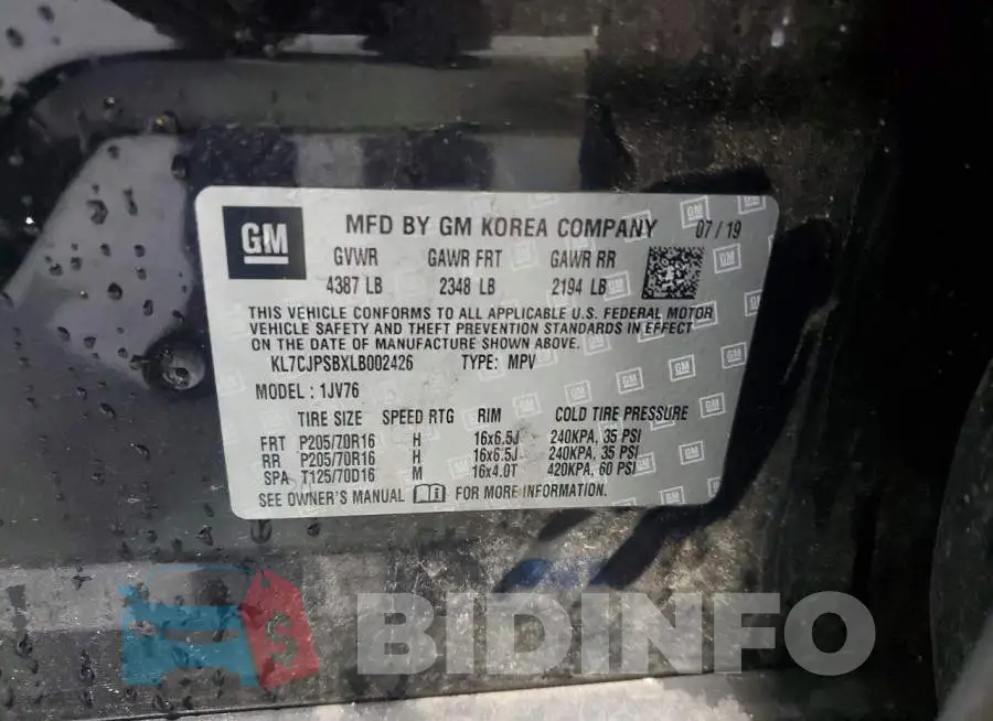 KL7CJPSBXLB002426 Photo# 13