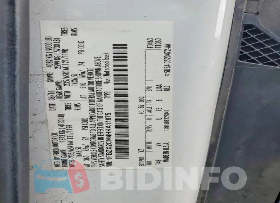 1FBZX2CM4HKA11875 Photo# 14