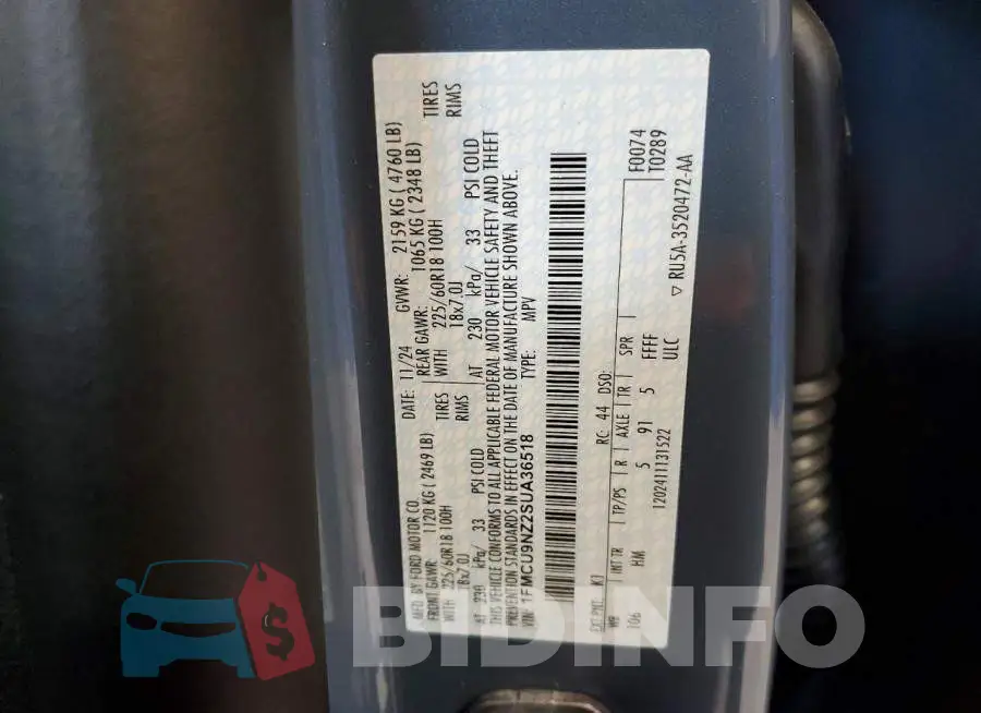 1FMCU9NZ2SUA36518 Photo# 13