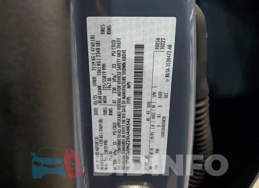 1FMCU9NZ2SUA96542 Photo# 14