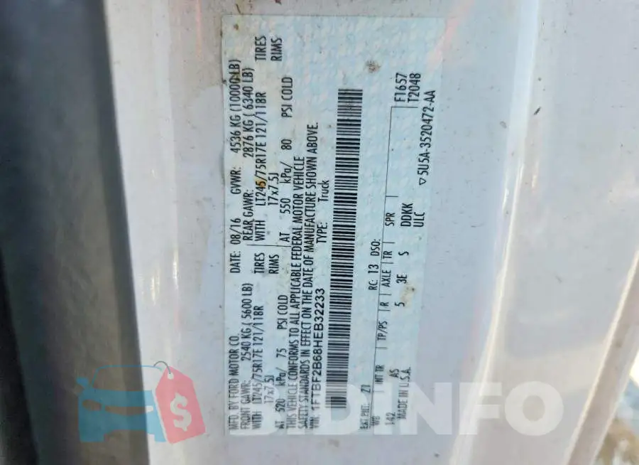 1FTBF2B68HEB32233 Photo# 12