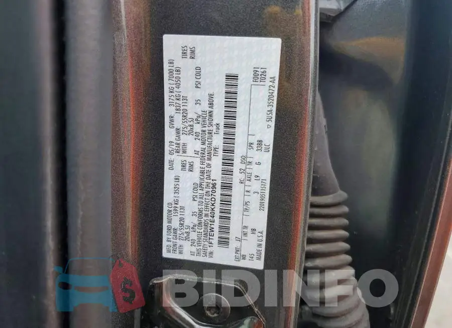 1FTEW1E40KKD70961 Photo# 12