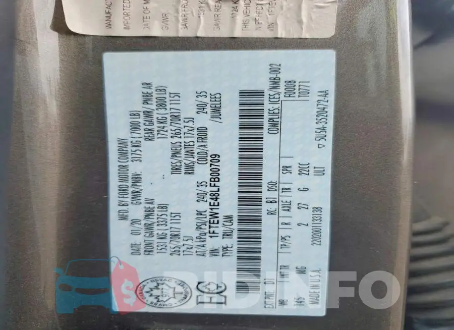 1FTEW1E48LFB00709 Photo# 12