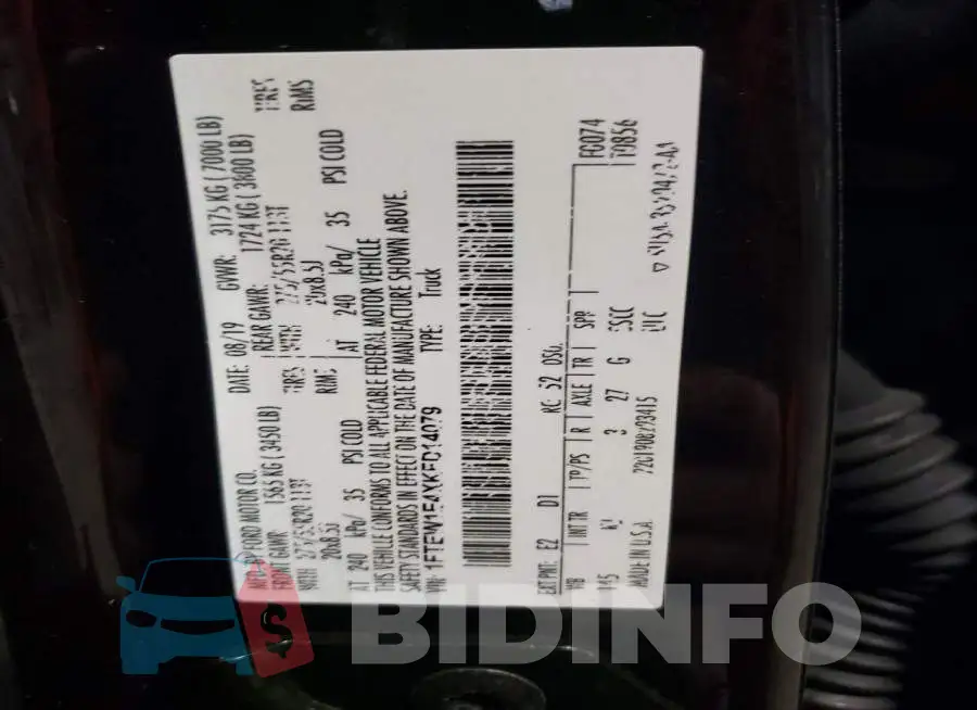 1FTEW1E4XKFD14079 Photo# 12