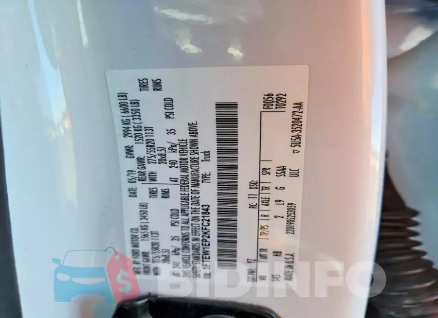 1FTEW1EP2KFC21843 Photo# 12