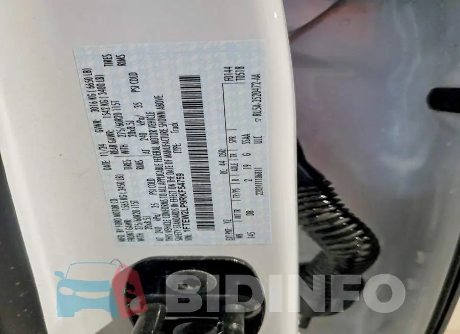 1FTEW2LP9RKF54759 Photo# 12
