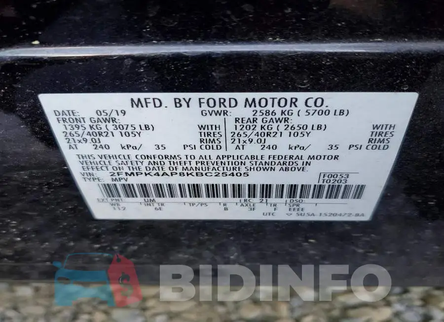 2FMPK4AP8KBC25405 Photo# 13