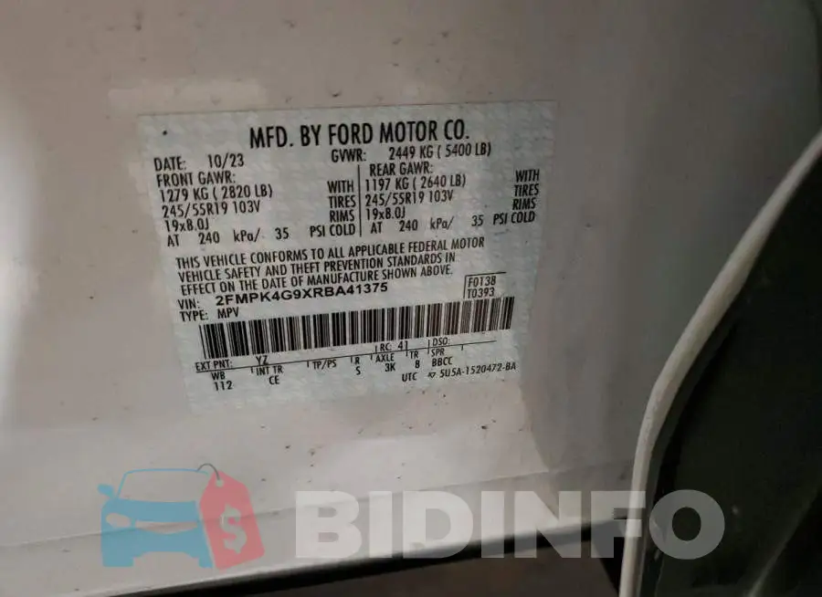 2FMPK4G9XRBA41375 Photo# 13