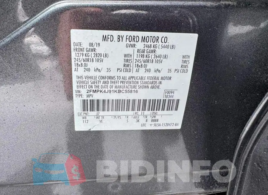 2FMPK4J91KBC55816 Photo# 12