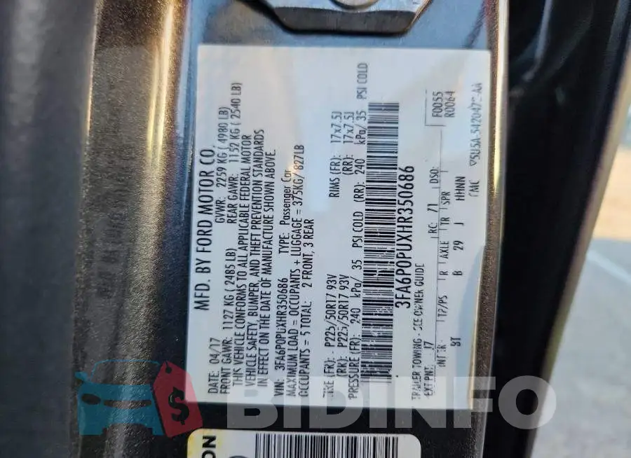 3FA6P0PUXHR350686 Photo# 12
