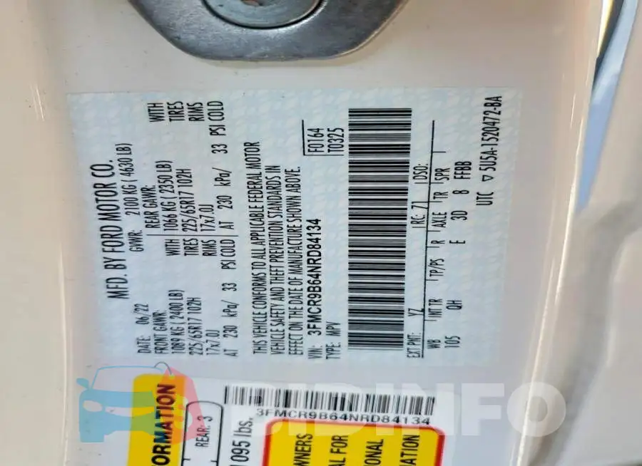 3FMCR9B64NRD84134 Photo# 14