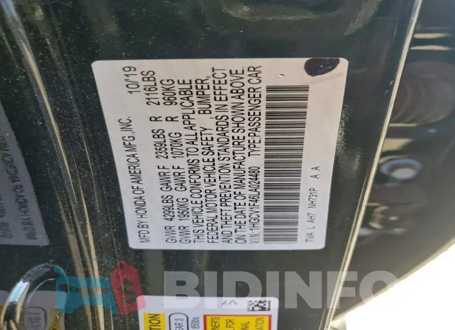 1HGCV1F46LA024480 Photo# 12