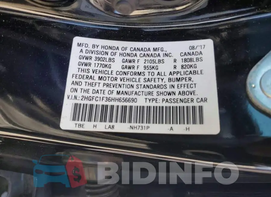 2HGFC1F36HH656690 Photo# 12