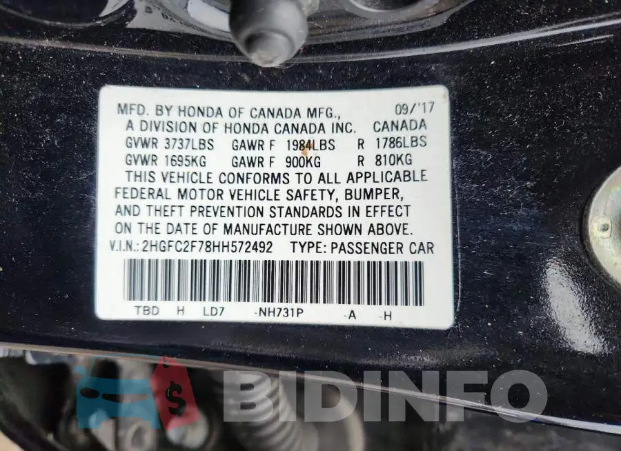 2HGFC2F78HH572492 Photo# 13