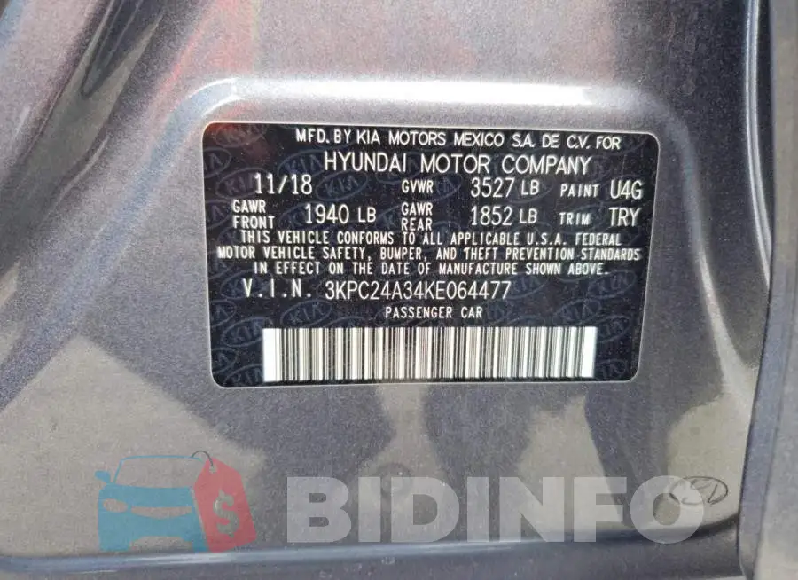 3KPC24A34KE064477 Photo# 12