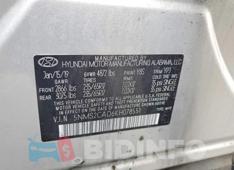 5NMS2CAD6KH078551 Photo# 12
