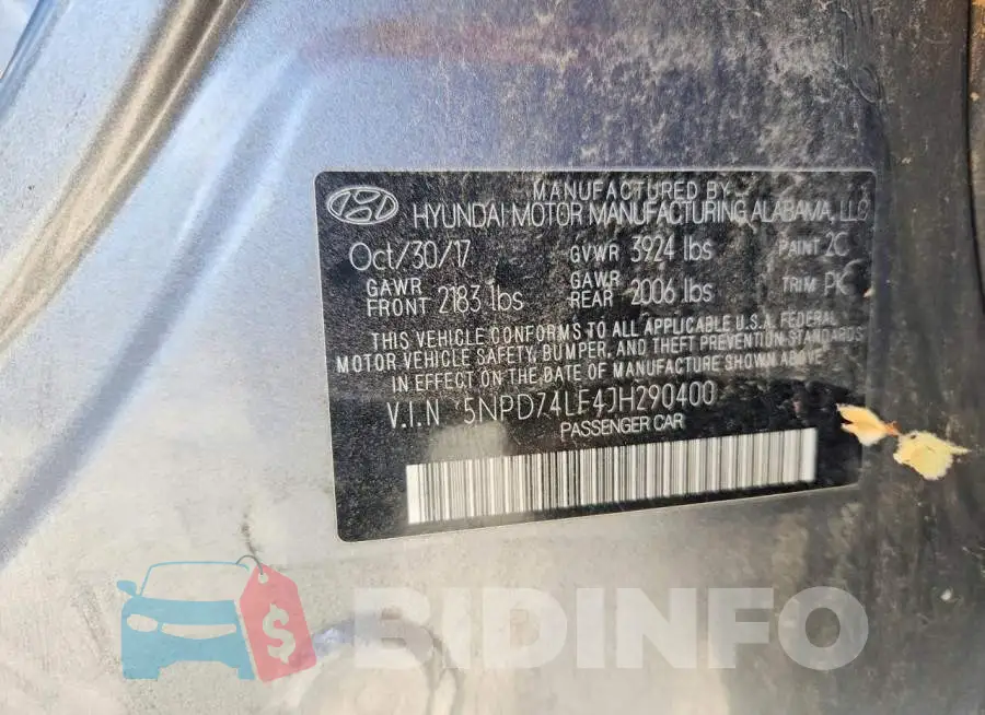 5NPD74LF4JH290400 Photo# 12
