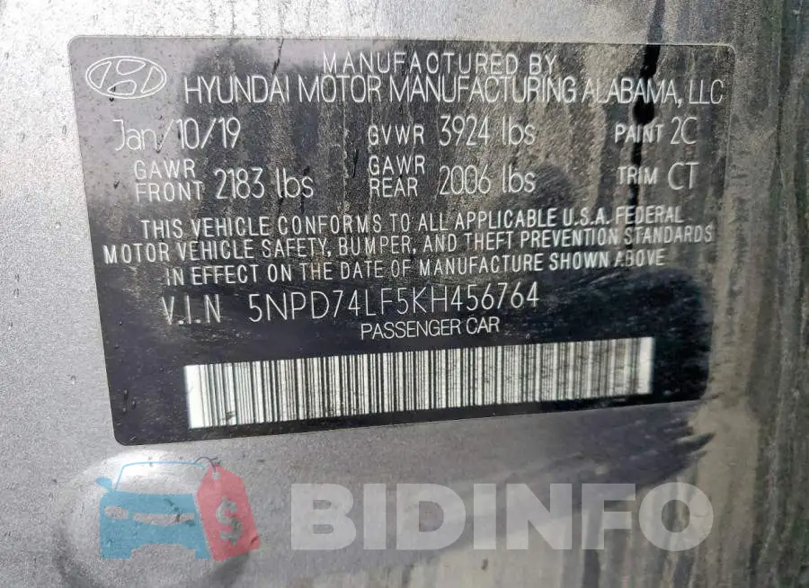 5NPD74LF5KH456764 Photo# 12