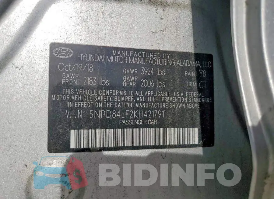 5NPD84LF2KH421791 Photo# 12