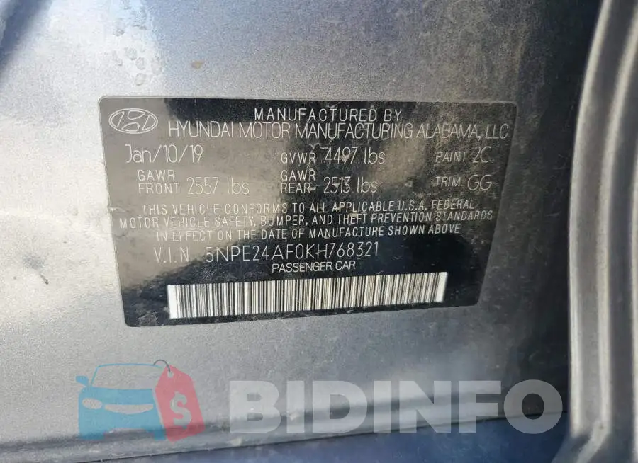 5NPE24AF0KH768321 Photo# 12