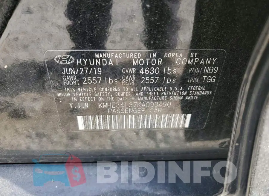 KMHE34L37KA093490 Photo# 12