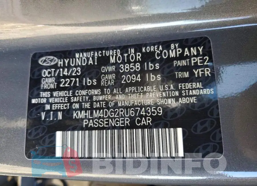 KMHLM4DG2RU674359 Photo# 12
