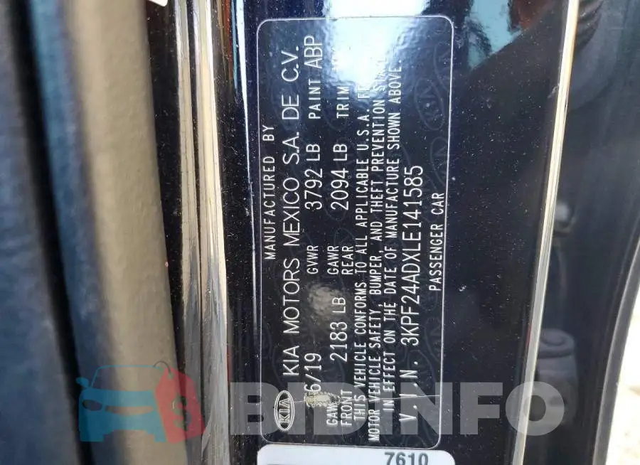 3KPF24ADXLE141585 Photo# 12