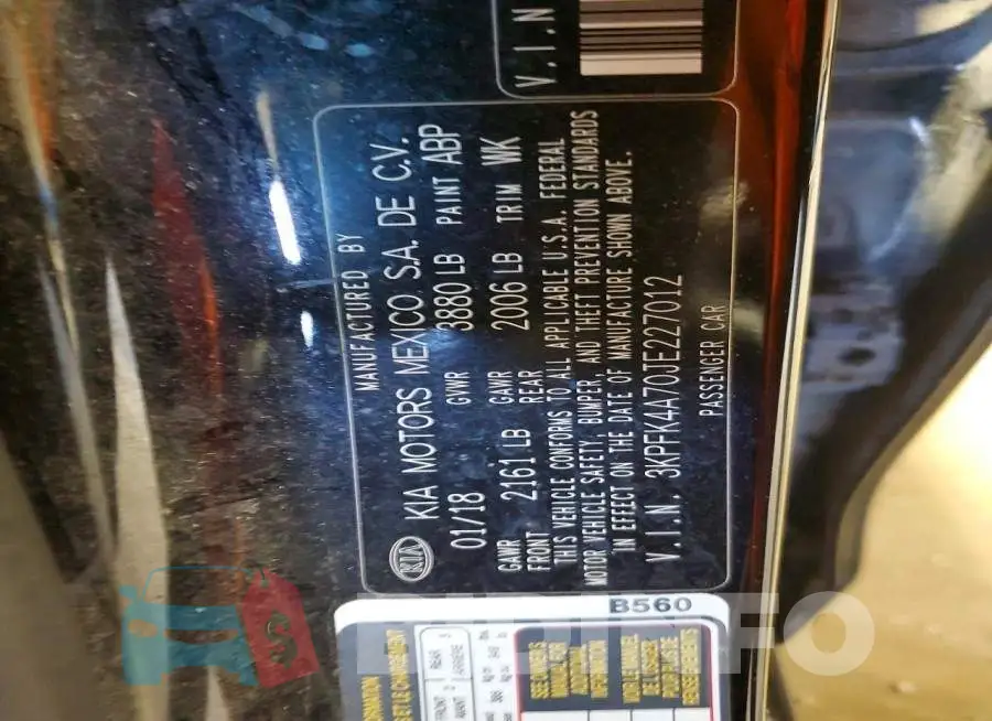 3KPFK4A70JE227012 Photo# 13