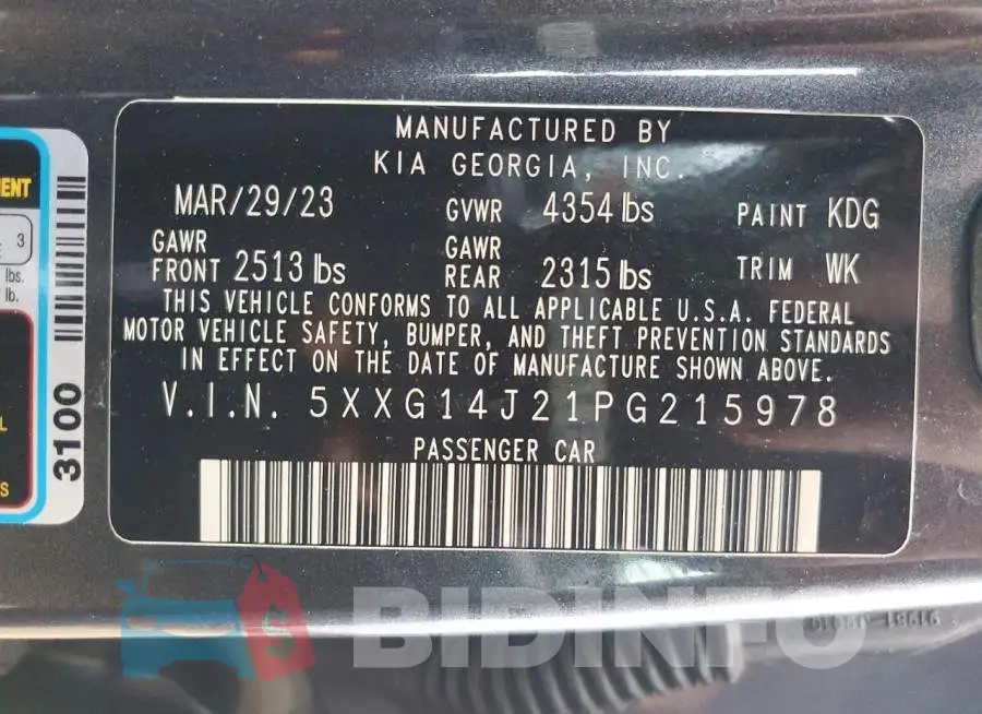 5XXG14J21PG215978 Photo# 13