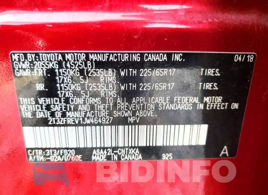 2T3ZFREV1JW464927 Photo# 13
