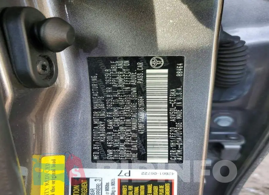 4T1BF1FK8HU616664 Photo# 12