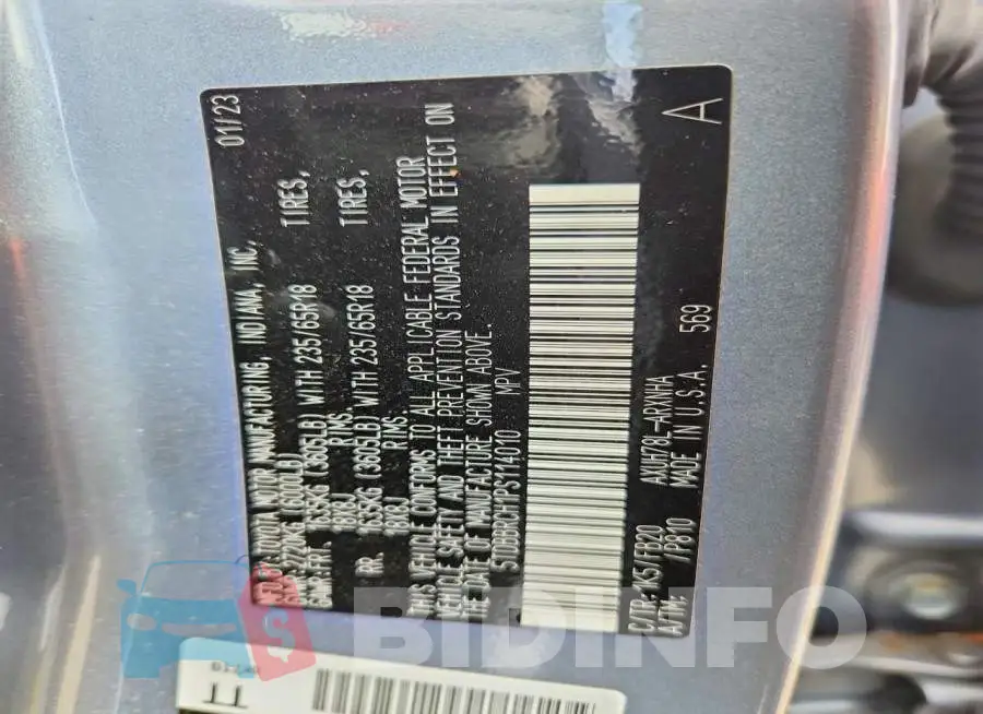 5TDBBRCH1PS114010 Photo# 12