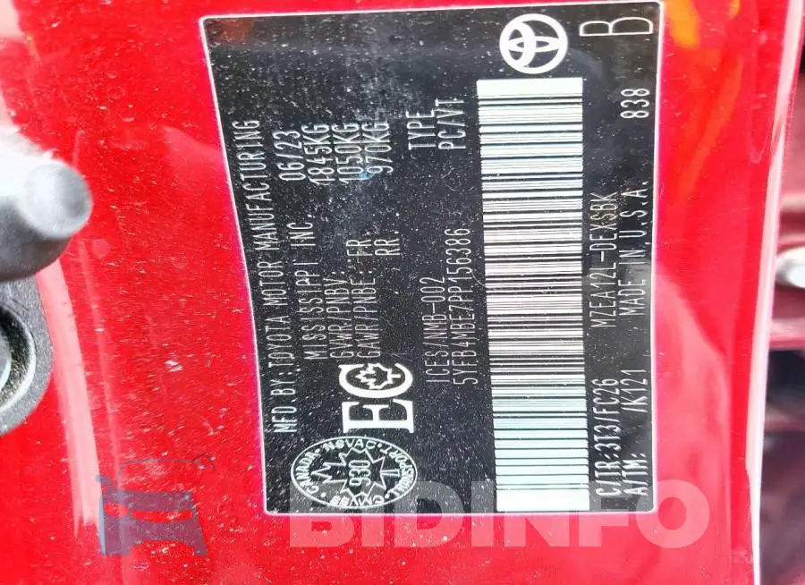5YFB4MBE7PP156386 Photo# 13